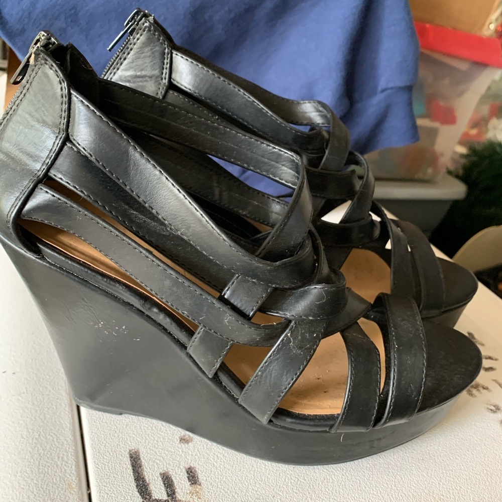 High heel wedge sandals